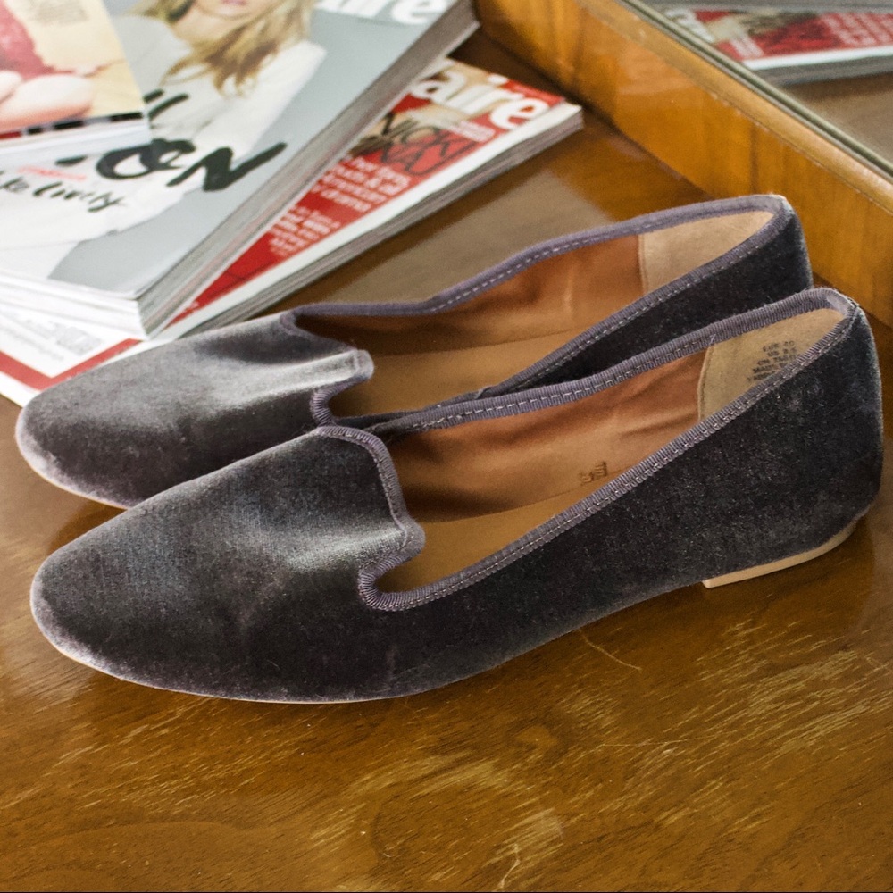 Plum Velvet Slides